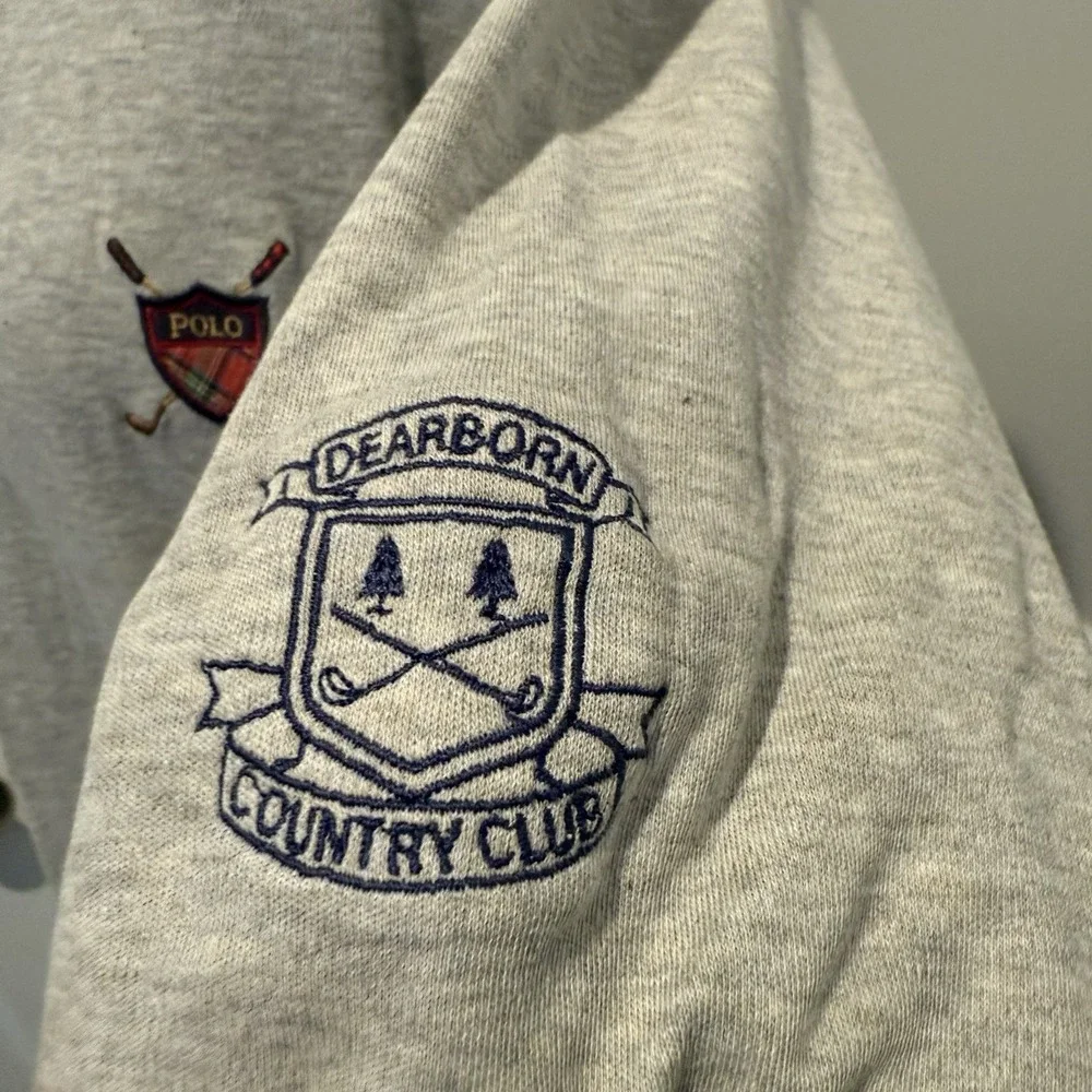 Polo Ralph Lauren Polo Shirt Men's Medium M‎ Gray (Dearborn Country Club)